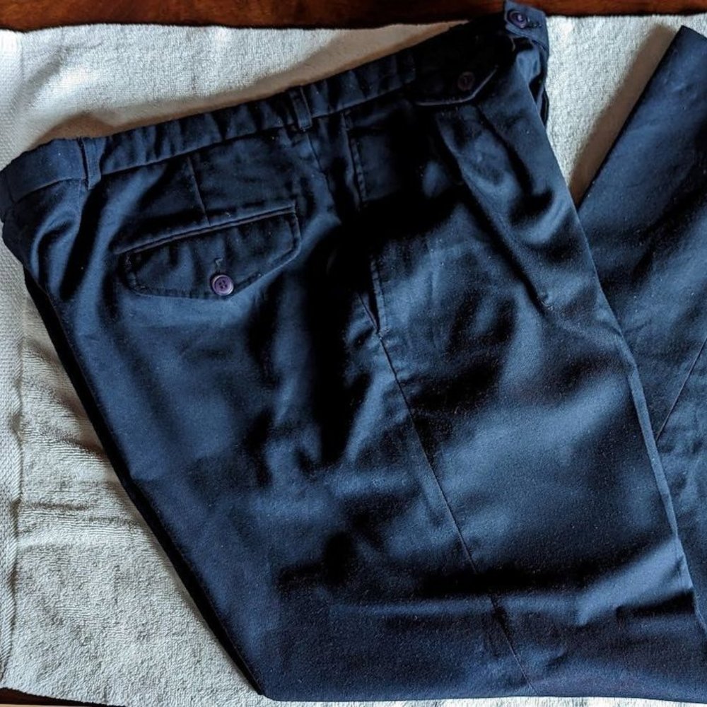 FURTHER REDUCED Vintage Men's Navy Cargo-Type Pants c 1970s/1980s